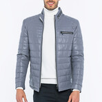Leather Puffer Jacket // Gray (S)