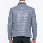 Leather Puffer Jacket // Gray (S)