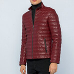 Leather Jacket // Light Bordeaux // Style 2 (S)