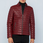 Leather Jacket // Light Bordeaux // Style 2 (S)