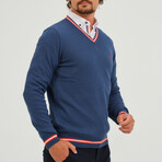 Men's V Neck Pullover // Indigo (S)