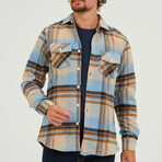 Men's Shirt Jacket // Blue + Mustard (S)