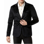 Men's Suit Blazer Velvet Jacket // Black (L)