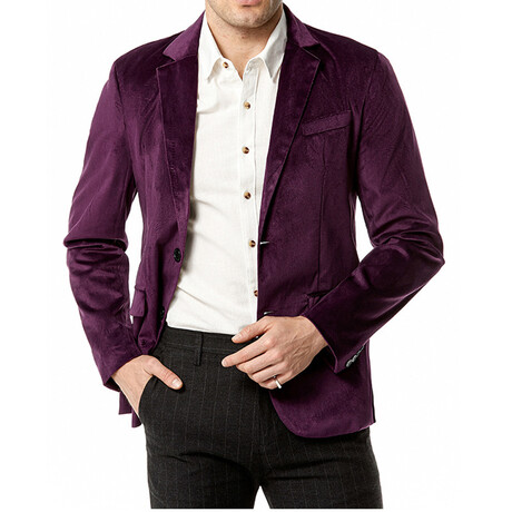 Men's Suit Blazer Velvet Jacket // Purple (XS)