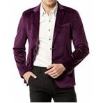 Men's Suit Blazer Velvet Jacket // Purple (S)