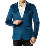 Men's Suit Blazer Velvet Jacket //  Blue (S)