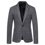 Men's Suit Blazer Nailhead Jacket // Dark Gray (M)