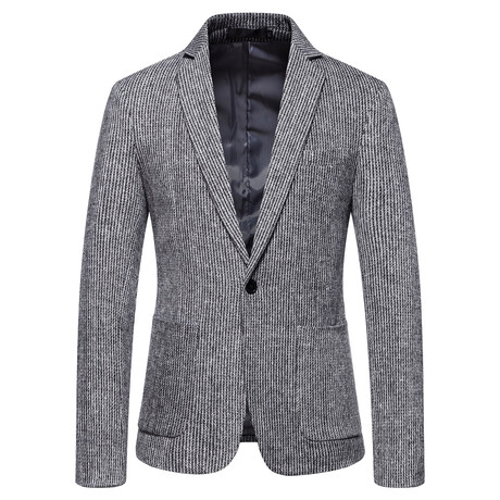Men's Suit Blazer Nailhead Jacket // Light Gray (XS)