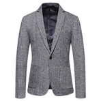 Men's Suit Blazer Nailhead Jacket // Light Gray (XS)