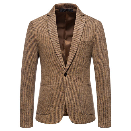 Men's Suit Blazer Nailhead Jacket // Tan (XS)