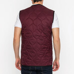 Diamond Quilted Vest // Burgundy (S)