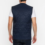 Diamond Quilted Vest // Navy Blue (S)