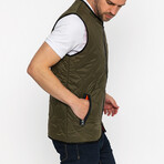 Diamond Quilted Vest // Green (S)