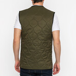 Diamond Quilted Vest // Green (XL)