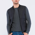 Channel Quilted Vest // Black (M)