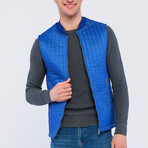 Channel Quilted Men's Vest // Blue (S)