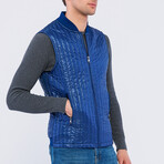 Channel Quilted Vest // Navy Blue (S)