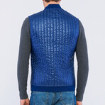 Channel Quilted Vest // Navy Blue (S)
