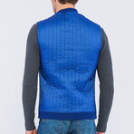 Channel Quilted Men's Vest // Blue (S)
