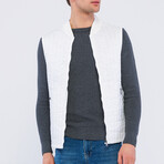 Channel Quilted Men's Vest // White (S)
