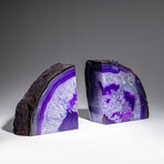 Genuine Purple Banded Agate Bookends