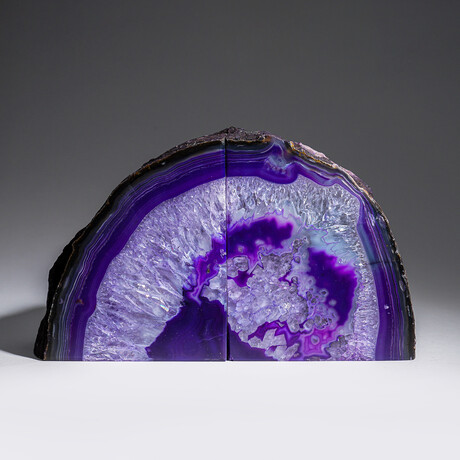 Genuine Purple Banded Agate Bookends