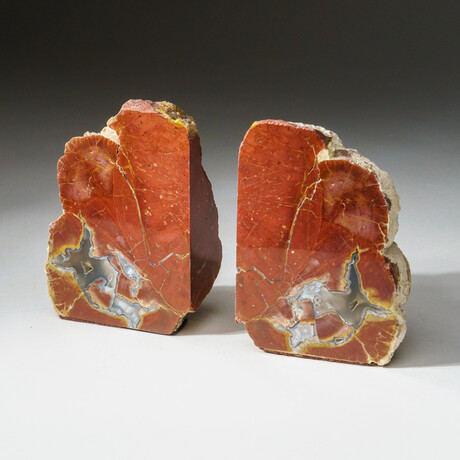 Natural Thunderegg Agate Bookends from Idaho