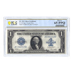 1923 $1 Large Size Silver Certificate // Horse Blanket // PCGS Certified Gem Unc 65 PPQ