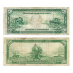 1914 Large Size Federal Reserve Note // $20, $50 // Set of 2