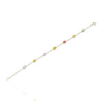 Fine Jewelry // 18K Yellow Gold Multicolor Sapphire Bracelet // 7.5" // New