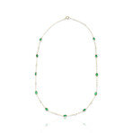 Fine Jewelry // 18K Yellow Gold Emerald & Diamond Necklace // 18" // New