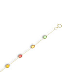 Fine Jewelry // 18K Yellow Gold Multicolor Sapphire Bracelet // 7.5" // New