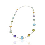 Fine Jewelry // 18K Yellow Gold Multicolor Quartz Necklace // 28" // New