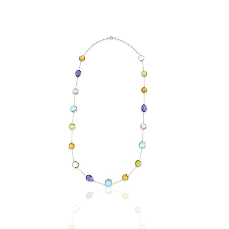 Fine Jewelry // 18K Yellow Gold Multicolor Quartz Necklace // 28" // New
