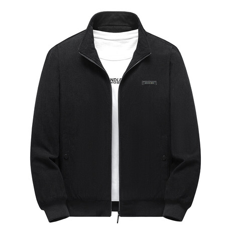 Corduroy Zip Up Jacket // Black (XS)