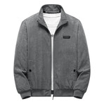 Corduroy Zip Up Jacket // Gray (XL)