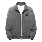 Corduroy Zip Up Jacket // Gray (2XL)