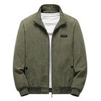Corduroy Zip Up Jacket // Green (L)