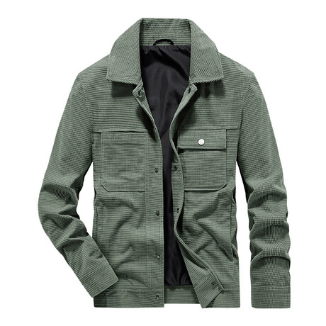 Button Up Corduroy Jacket // Green (XS)