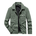 Button Up Corduroy Jacket // Green (2XL)