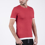 Layered Look Crewneck Tee // Red (S)