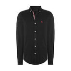 Stripe Placcket Button Up // Black (S)