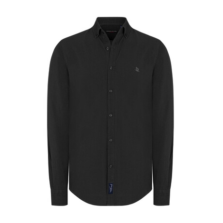 Button-Down Collar Shirt // Black (S)