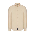 Button-Down Collar Shirt // Beige (S)