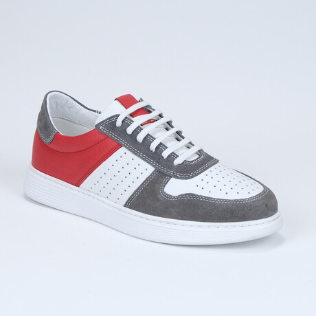 Chris Men's Shoe // Red + White + Gray (Euro: 39)
