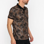 Palm Print Polo // Brown (S)