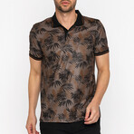 Palm Print Polo // Brown (S)