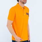 Leatherette Logo Tab Polo // Orange (S)