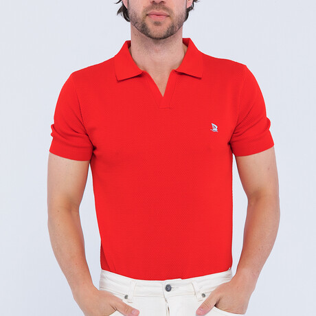 Men's Knitwear Polo // Red // Style 3 (S)