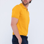 Johnny Collar Birdseye Sweater // Mustard Yellow (S)